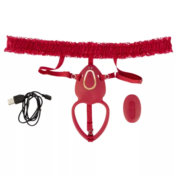 You2Toys - nositeľný vibračný stimulátor klitorisu (červený)