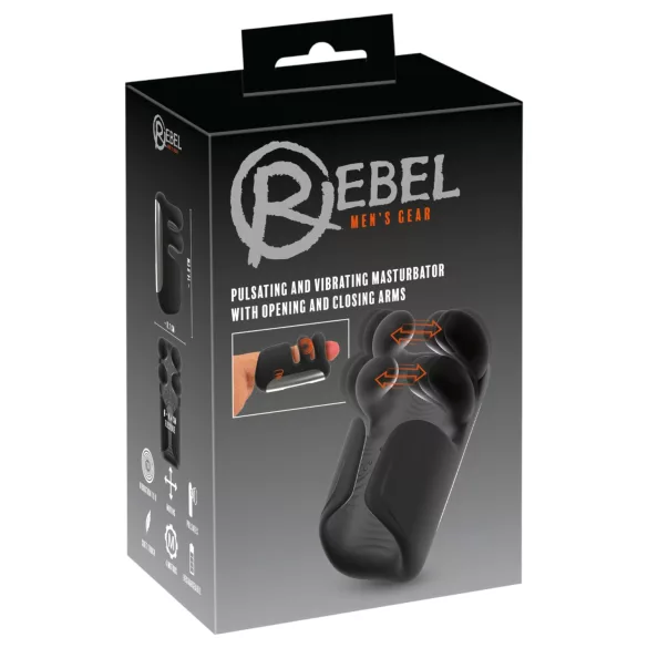 Rebel - pulzujúci, vibračný masturbátor (čierny)