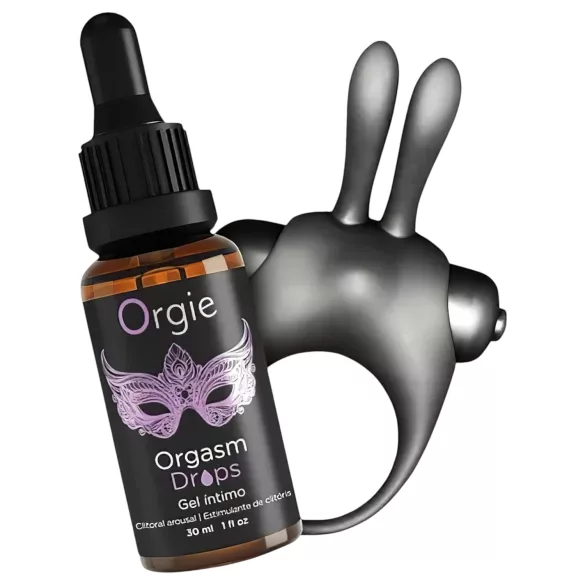 Orgie - vibračný krúžok na penis - set s vibráciou - čierny