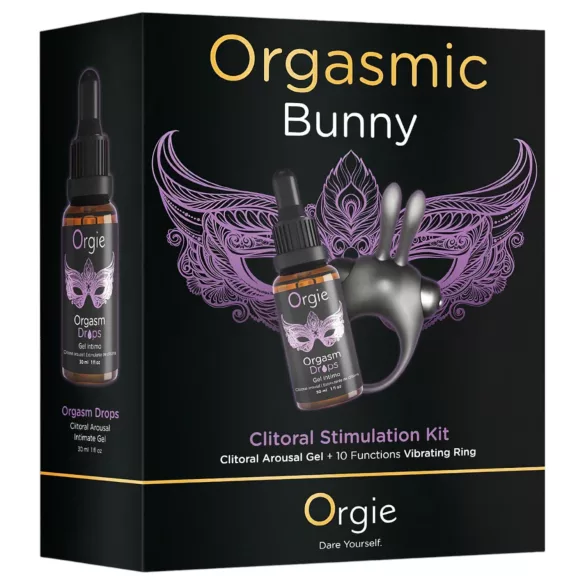 Orgie - vibračný krúžok na penis - set s vibráciou - čierny
