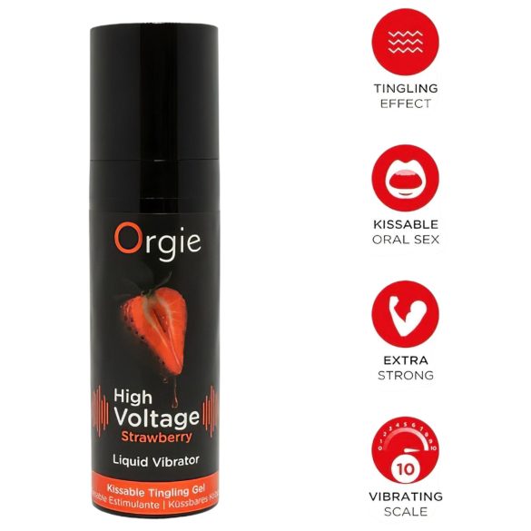 Orgie High Voltage - tekutý vibrátor - jahoda (15 ml)