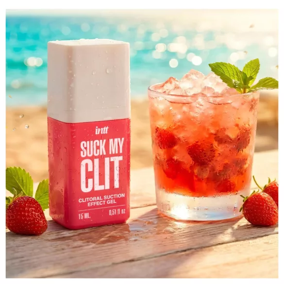 Intt Suck My Clit - stimulačný gél na klitoris pre ženy - jahoda (15 ml)