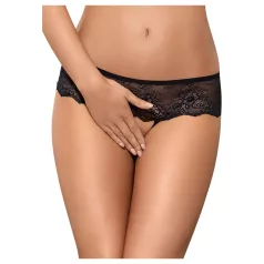   Obsessive - dámske otvorené tangá s kamienkami - čierne - L/XL