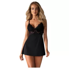 Obsessive - čipkovaný babydoll a tangá (čierne)