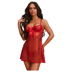   Obsessive Gifty - košieľka babydoll a tangá súprava (červená)