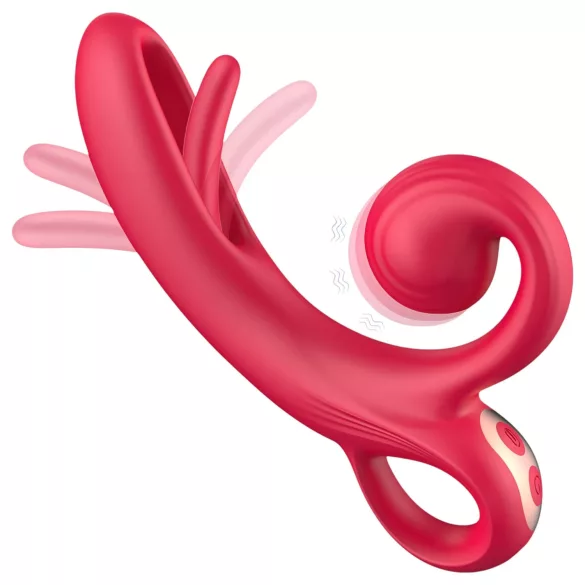 Erospace Sweet Play - vibrátor s páčkou na klitoris (červený)
