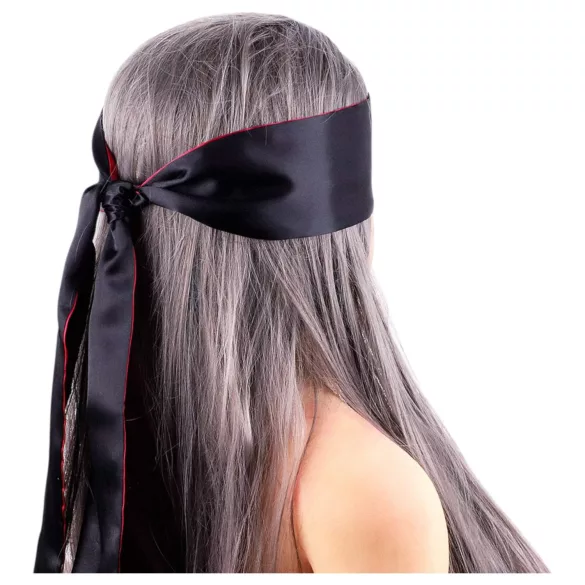 Wild Play - saténová maska na oči - čierna/ružová