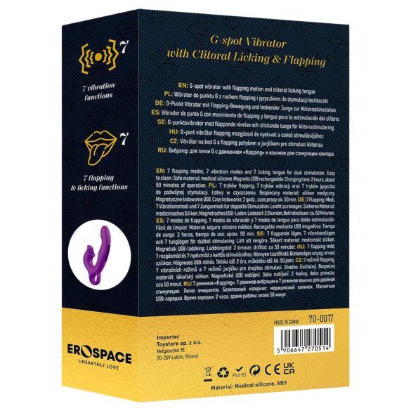 Sweet Play - vibrátor na G-bod s lízajúcou hlavou - fialový
