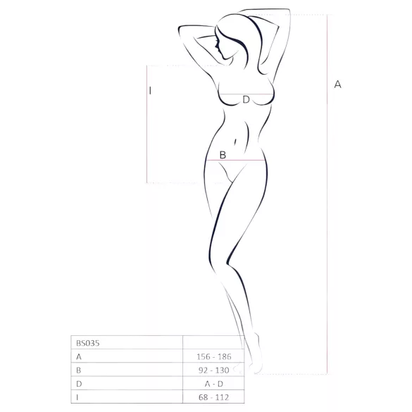 Passion - dámske necc body s ramienkami a otvorené - biela - S-L