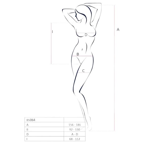 Passion BS064 - otvorené sieťové body (červené) - S-L