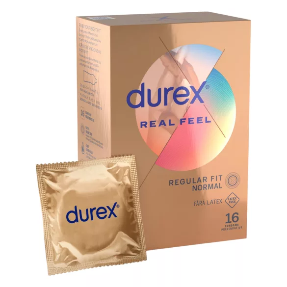 Durex Real Feel - prezervatív bez latexu - 16 kusov