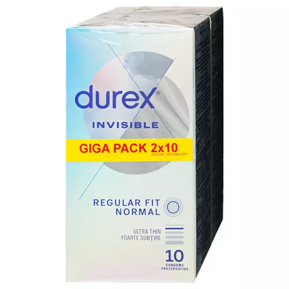 Durex Invisible - kondómy - extra tenké - regular fit - 2x10 ks