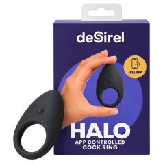   Desirel Halo - vibráló erekčný krúžok ovládaný aplikáciou pre mužov (čierny)