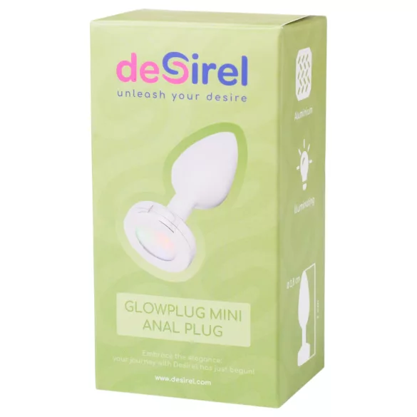 Desirel GlowPlug - análny kolík svietiaci - malý - strieborný
