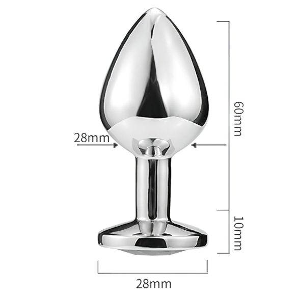 Sunfo - análny kovový plug so srdcom a modrým kamienkom - strieborný