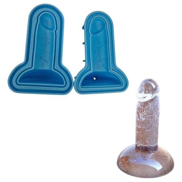 Dildo forma na ľad - silikón - modrý