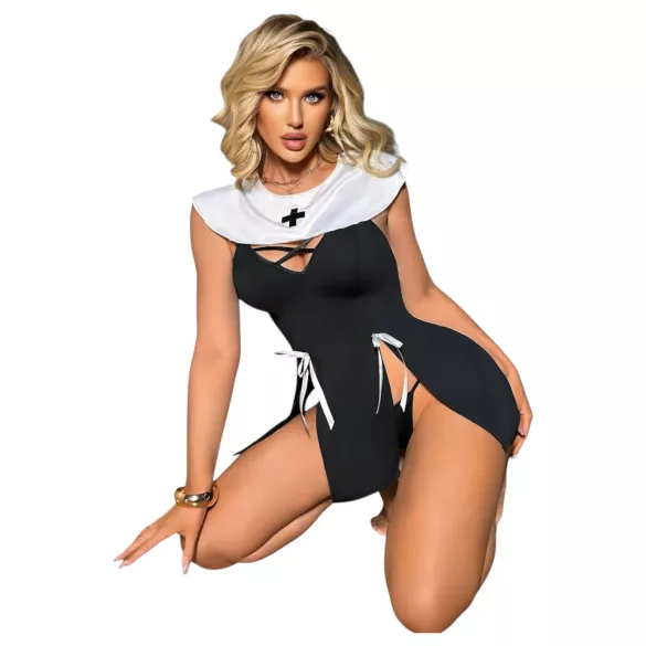 Mníška - erotický kostým - čierny - L