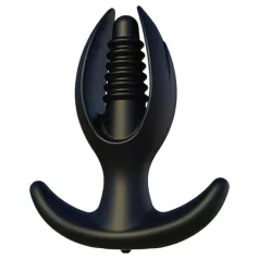   Kangvo - magnetický nafukovací análplug s vrúbkami (čierny)