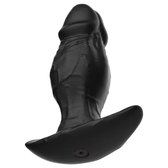 Kangvo - magnetický nafukovací silikónový dildo (čierny)