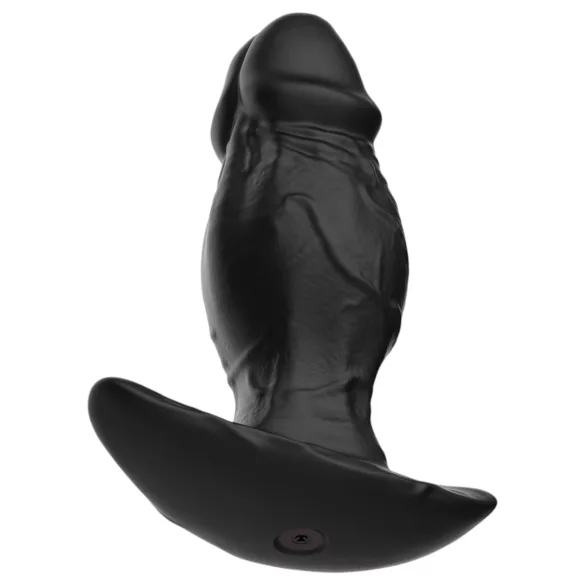 Kangvo - magnetický nafukovací silikónový dildo (čierny)