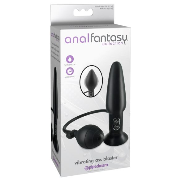 Anal Fantasy - vibračný nafukovací análny kolík - čierny