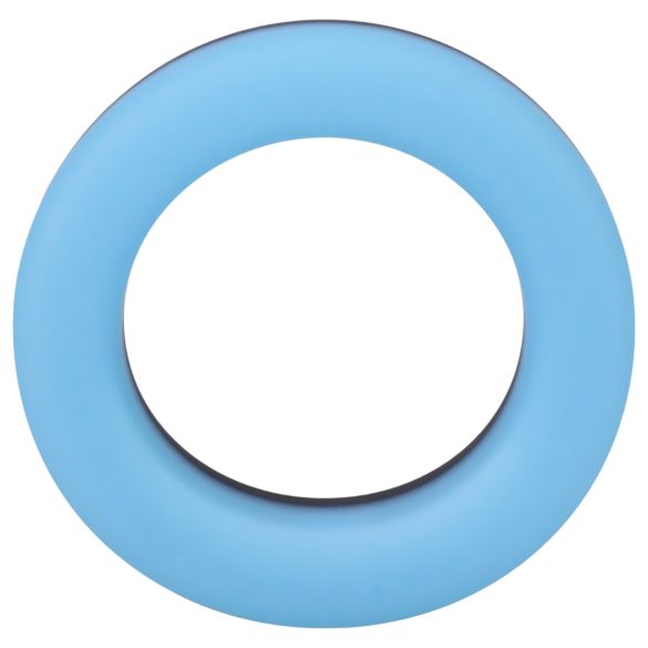 Doc Johnson The Big O - vibračný svietiaci erekčný krúžok - modrý