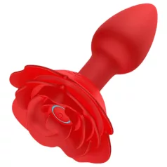   Rose Plug - análny vibrátor na diaľkové ovládanie - nabíjateľný - červený