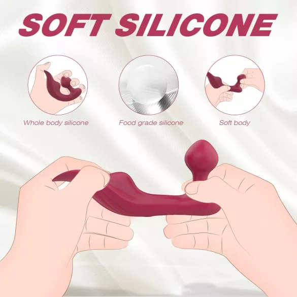 Sex HD Chomper - vibrátor na klitoris a anál - červený