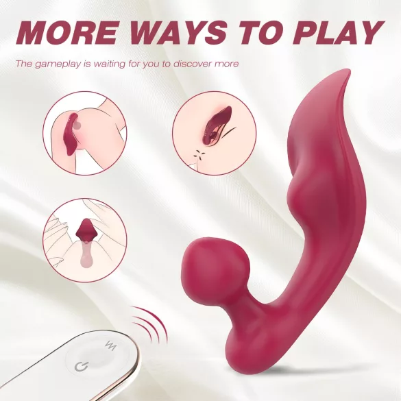 Sex HD Chomper - vibrátor na klitoris a anál - červený