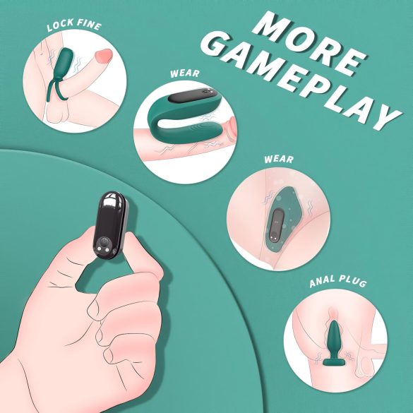 Sex HD - vibrátor set na diaľkové ovládanie - 4 diely - zelený