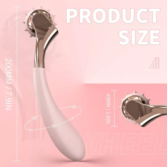 Sex HD - vibrátor a stimulačné koliesko - nabíjateľný, vodotesný, ružový