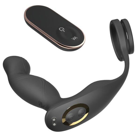 Sex HD Virgil - vibračný krúžok na penis, semenníky a prostatu (čierna)