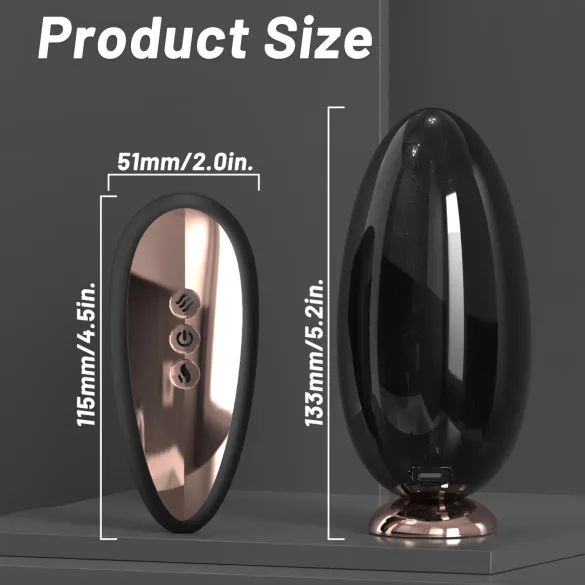 Sex HD Mirror - lízací vibrátor s ohrevom - čierny