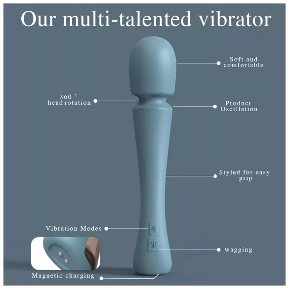 SEX HD Dancer - vibrátor na masáž - vodotesný - tyrkysový