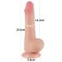 Lovetoy - realistický dvojvrstvový dildo s prísavkou - 19,5 cm - telová farba