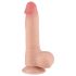 Lovetoy - dvojvrstvové realistické dildo s semenníkmi - 20 cm - naturálny