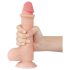Lovetoy - dvojvrstvové realistické dildo s semenníkmi - 20 cm - naturálny