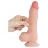 Lovetoy - dvojvrstvové realistické dildo s semenníkmi - 20 cm - naturálny