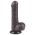 Lovetoy - realistický dildo s pohyblivou kožou a semenníkmi - 18,3 cm - hnedé