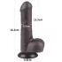 Lovetoy - realistický dildo s pohyblivou kožou a semenníkmi - 18,3 cm - hnedé