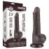 Lovetoy - realistický dvojvrstvový dildo s semenníkmi - 19,5 cm - hnedý