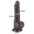 Lovetoy - realistický dvojvrstvový dildo s semenníkmi - 19,5 cm - hnedý