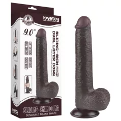   Sliding-Skin - dvojvrstvové dildo s prísavkou - 20,8 cm (hnedé)