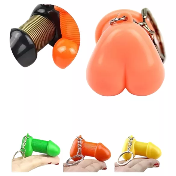 Roomfun - vtipná kľúčenka v tvare penisu, erotický darček (fialová)