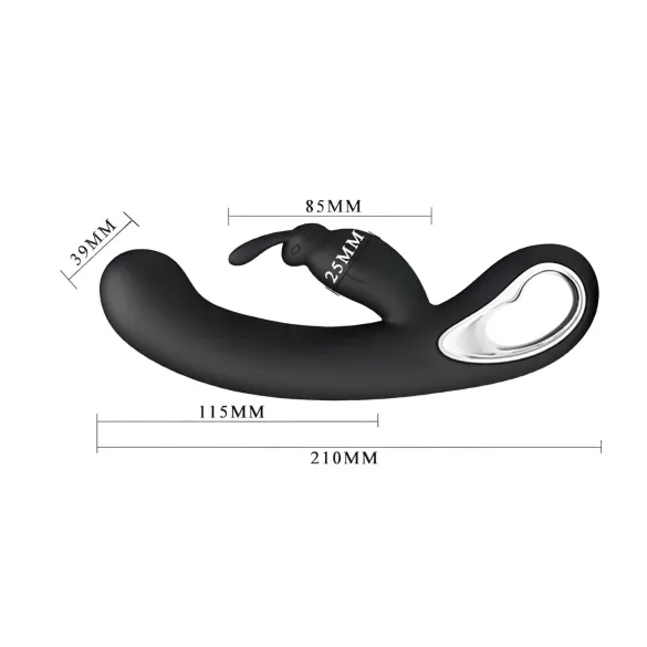 Pretty Love Webb - vibrátor s dráždičom klitorisu - vodeodolný - čierny