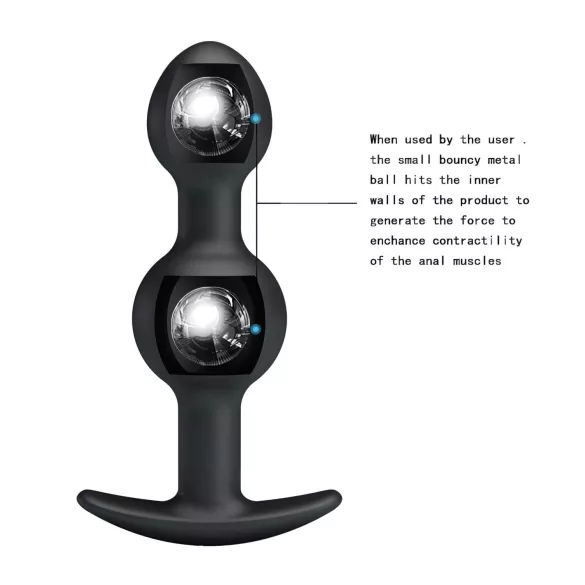 Pretty Love - análny dildo s vnútornou guličkou - čierne