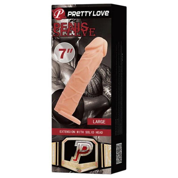 Pretty Love - návlek na penis s erekčným krúžkom (naturálny)