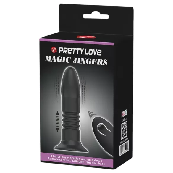 Pretty Love Magic Jinger - análny vibračný posúvač (čierny)