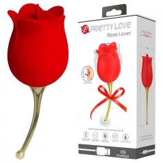   Pretty Love - vibrátor na klitoris s jazykom 2v1 - červený