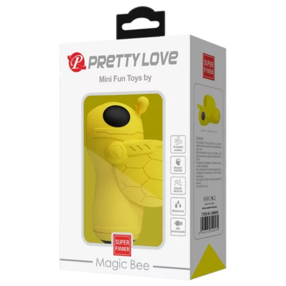 Pretty Love - vibračný prstový stimulátor klitorisu - silikón žltý